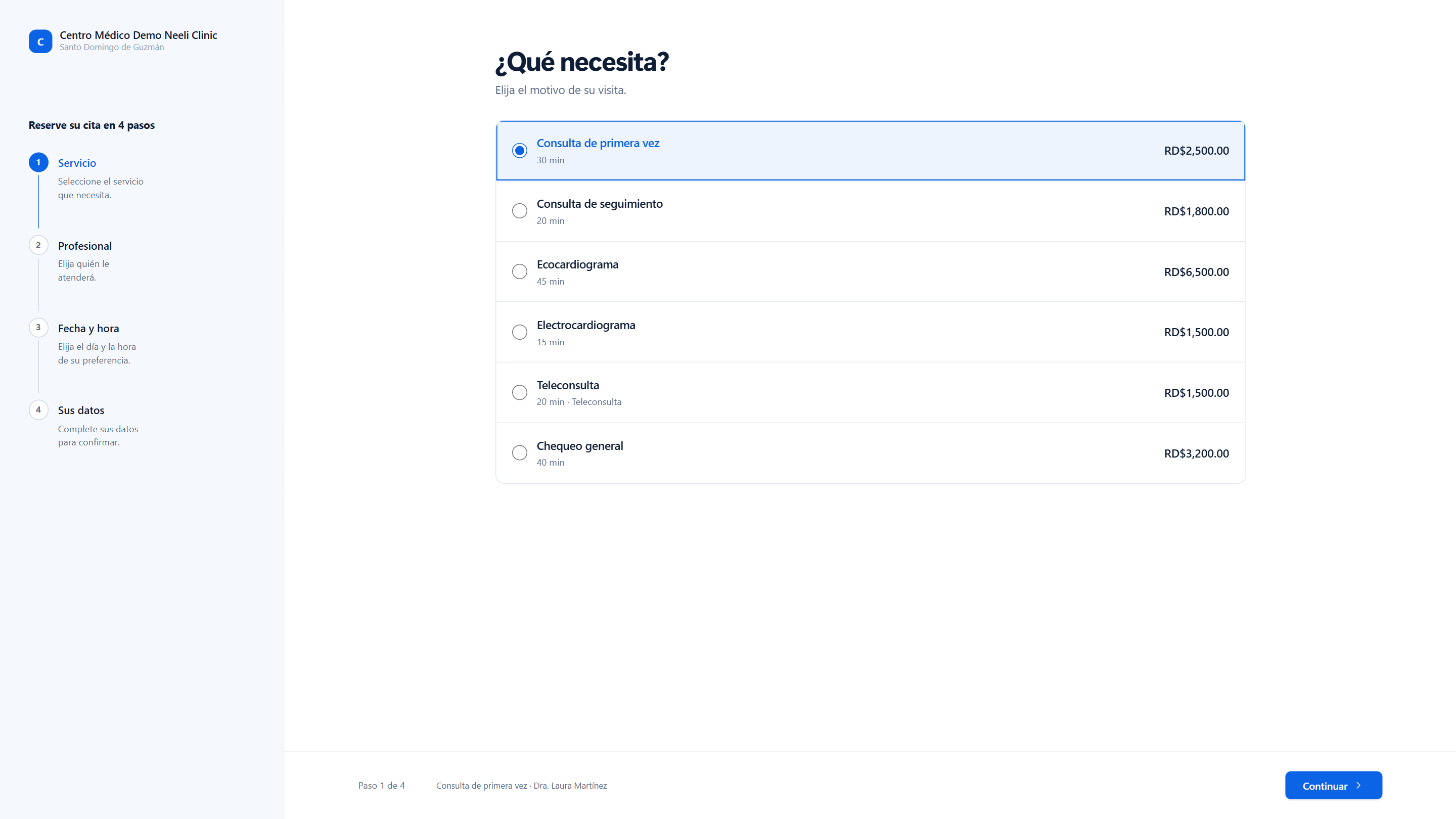 Agenda pública real de Neeli Clinic