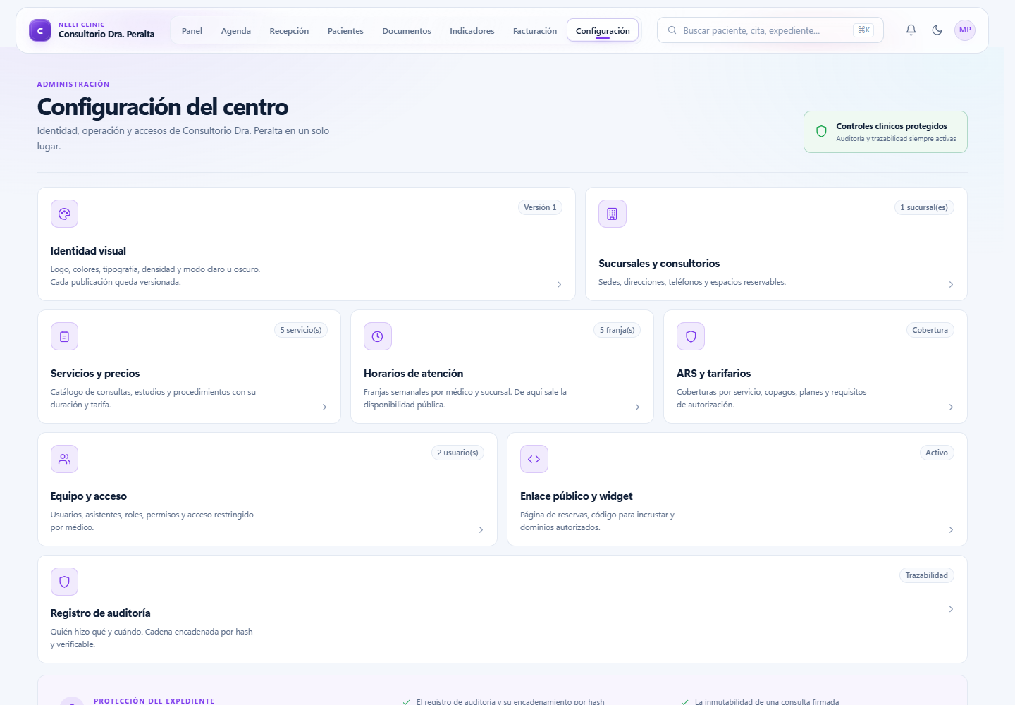 Configuración real de ARS y servicios